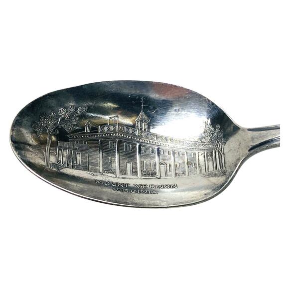 VTG Wm Rogers President George Washington Mount Vernon Silver Collector Spoon - Picture 2 of 8